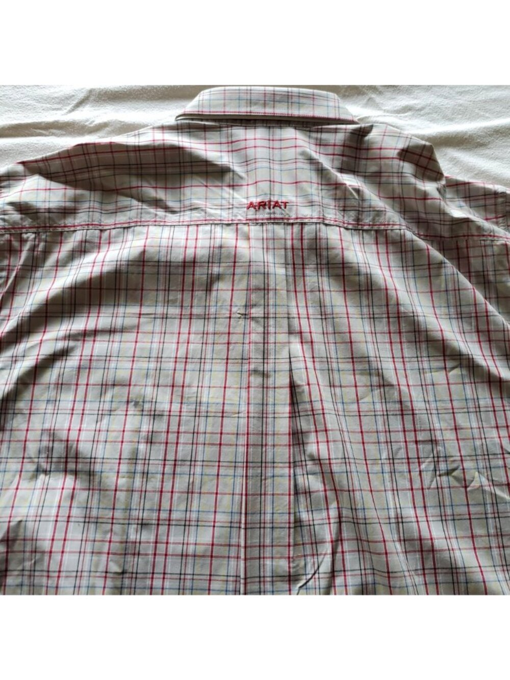 Ariat Pro Series Mens XXLarge Plaid Long Sleeve Button Shirt Tan XXL 2XL - Picture 9 of 16